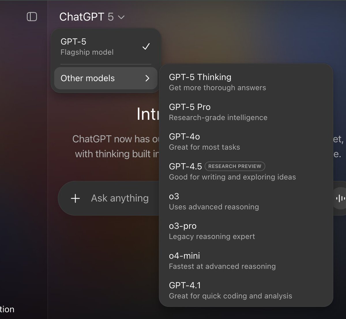 Old ChatGPT models available again