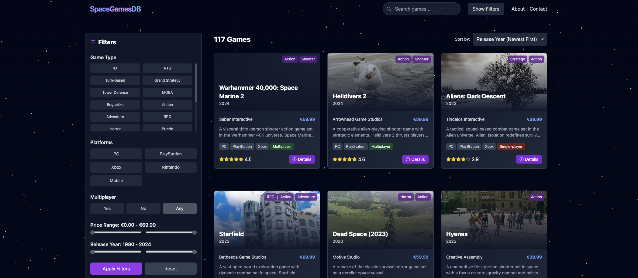 SpaceGamesDB - Comprehensive Space Strategy Games Database